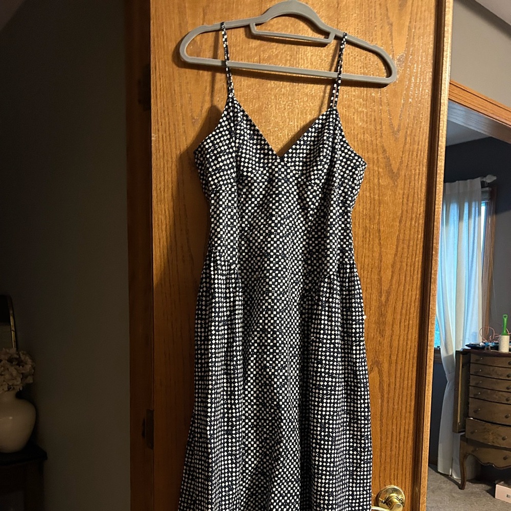 NTW - Madewell Black and Tan/Cream Checkered  Maxi Dress